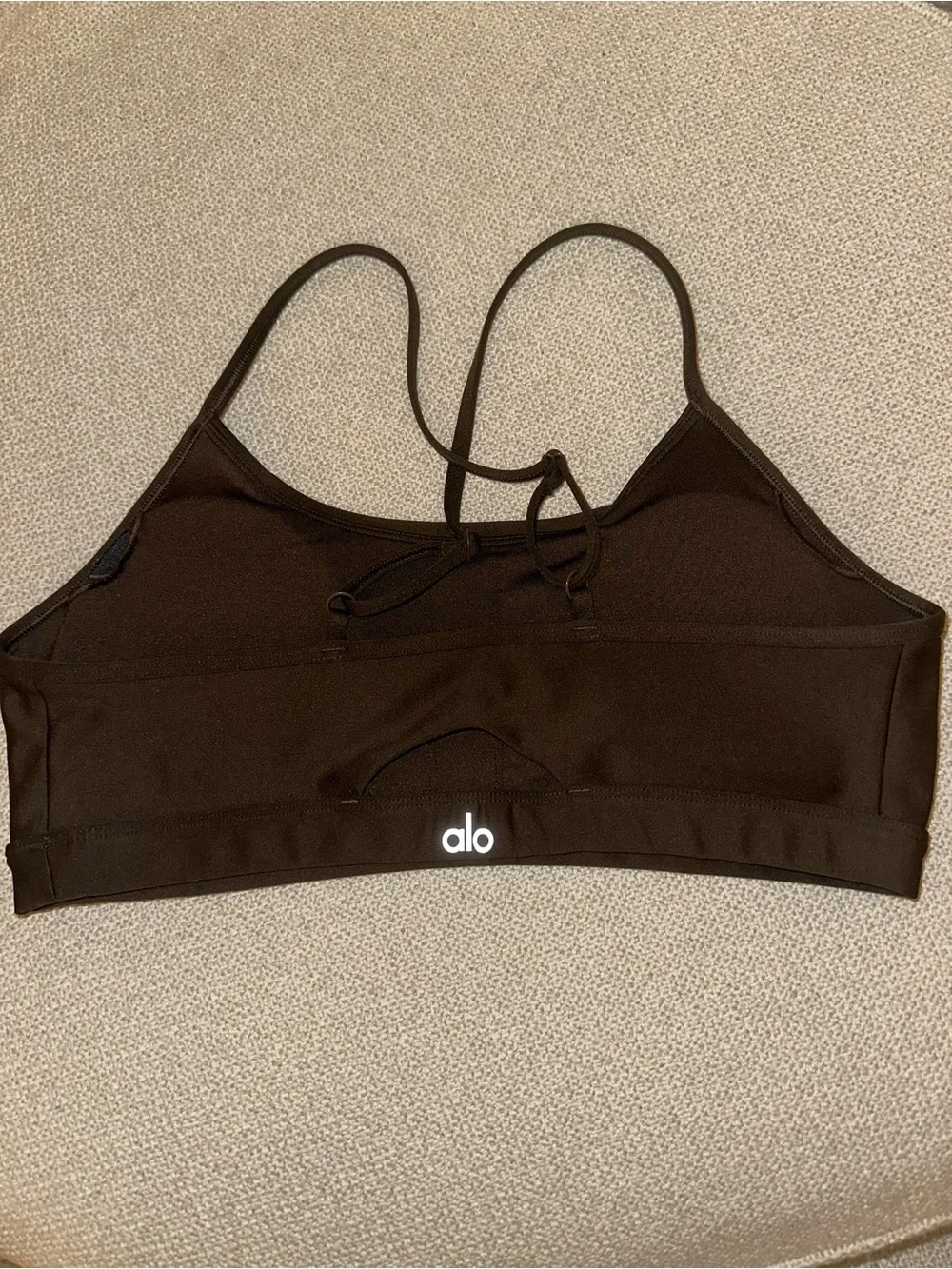 ALO Yoga Brown Minimal Strappy Sports Bra
